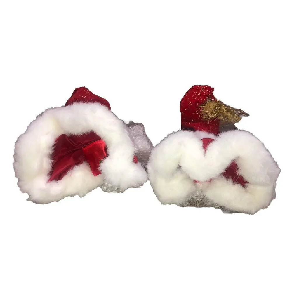 Santa Head Christmas Ornaments‎ EUC Handcrafted Set Of 2 Dillard's 1999 Vintage